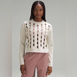 Lululemon Open-Hole Mesh Knit Pullover in Bone